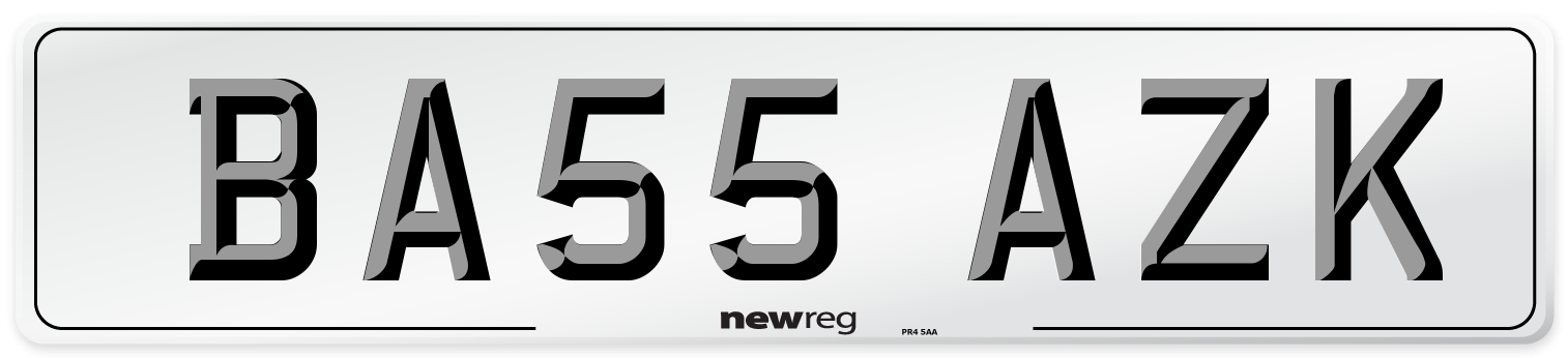 BA55 AZK Number Plate from New Reg